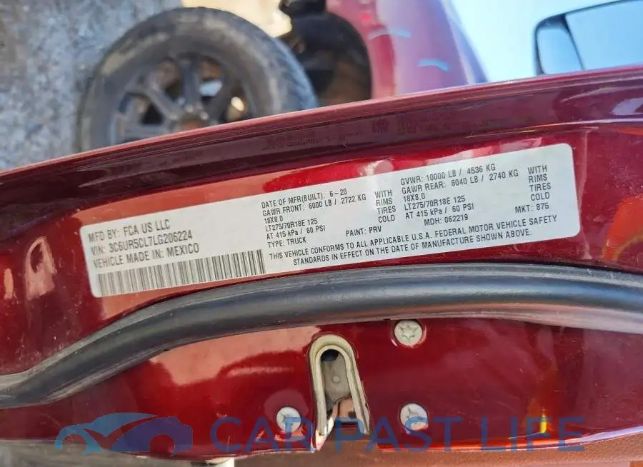 3C6UR5CL7LG206224# 12