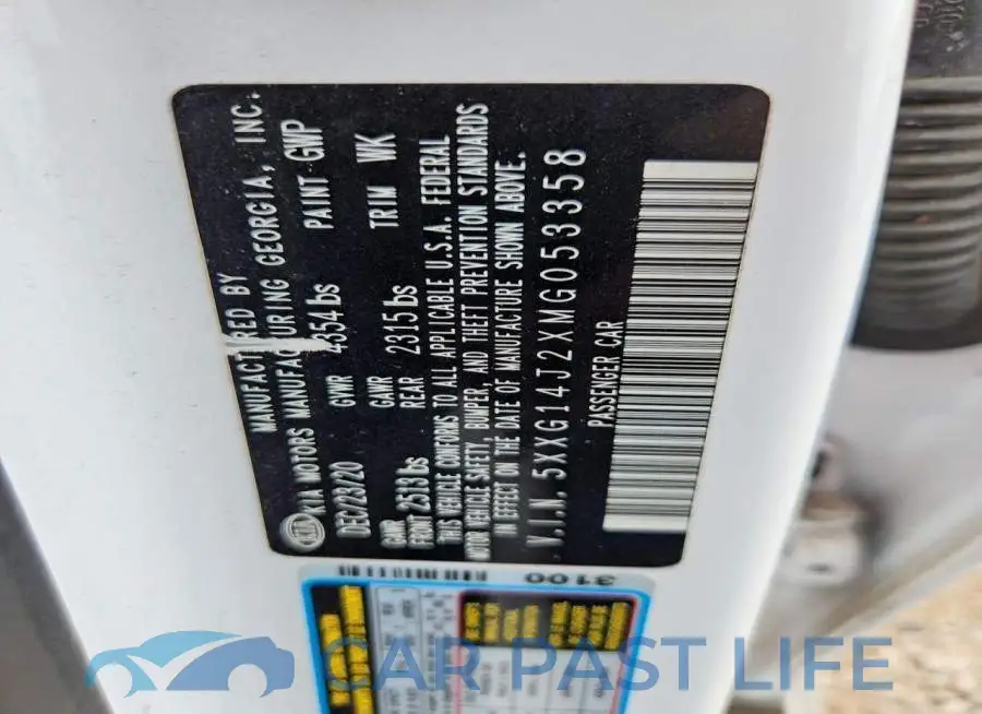 5XXG14J2XMG053358# 12