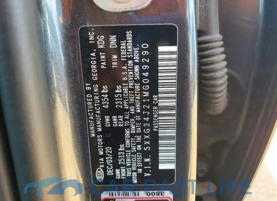 5XXG34J21MG049290# 13