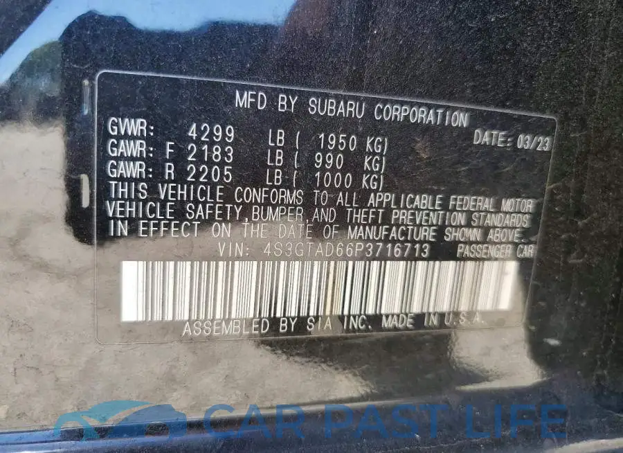 4S3GTAD66P3716713# 13