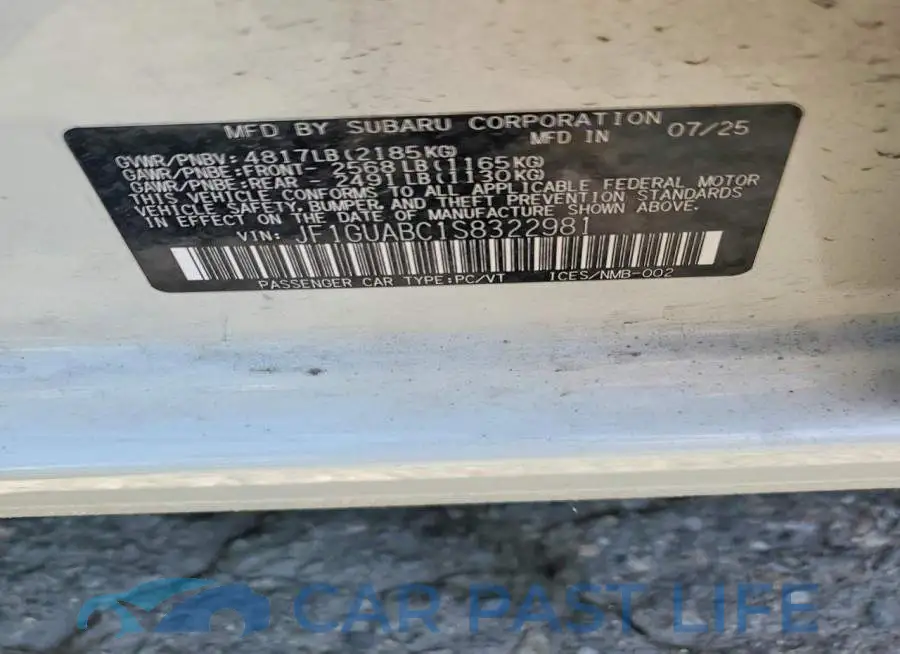 JF1GUABC1S8322981# 12