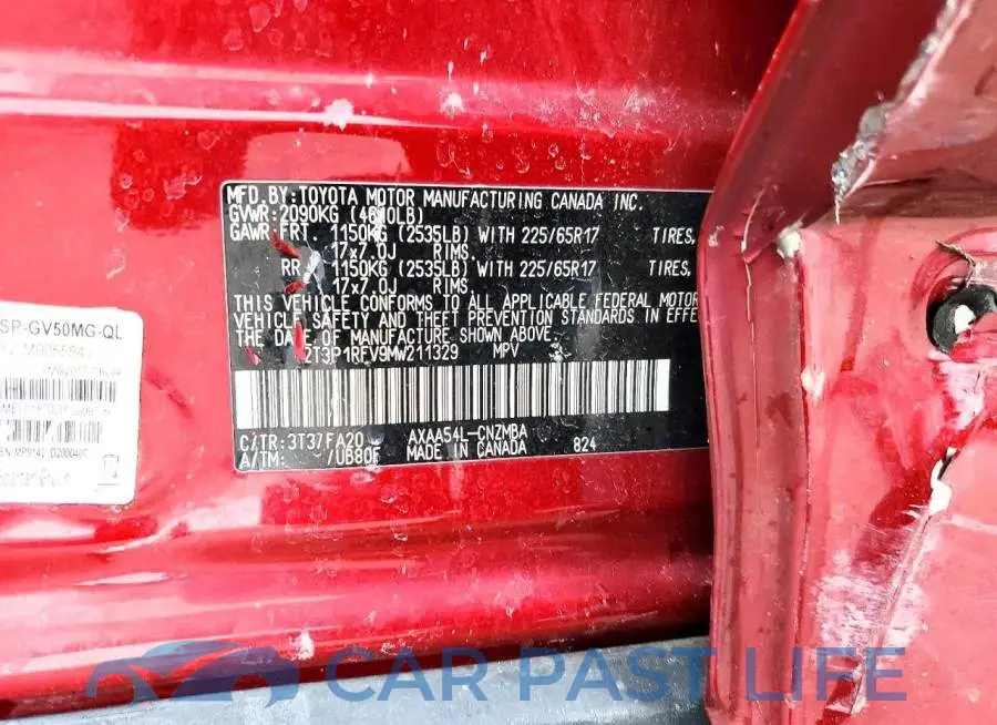 2T3P1RFV9MW211329# 12