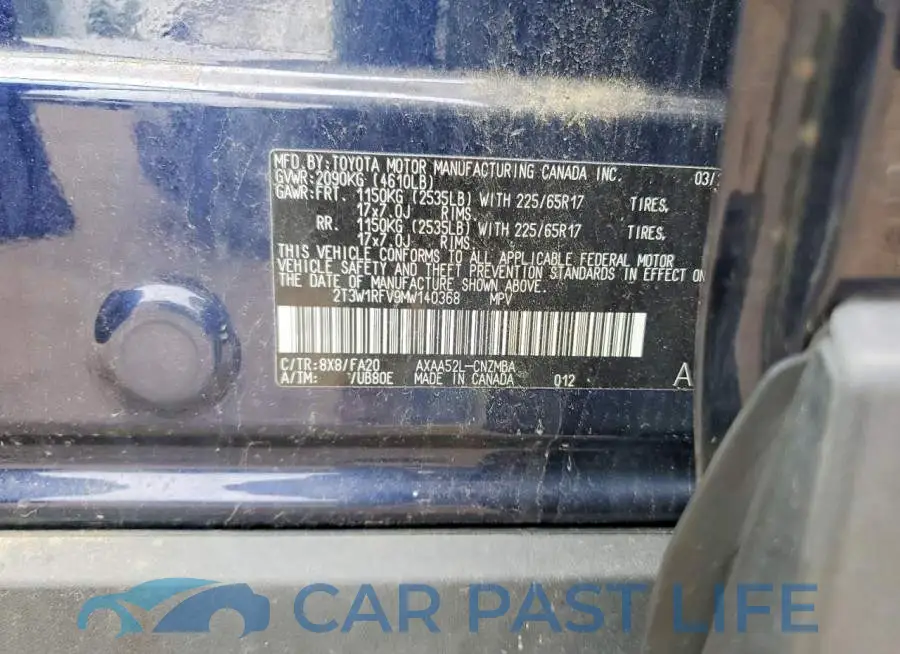 2T3W1RFV9MW140368# 13