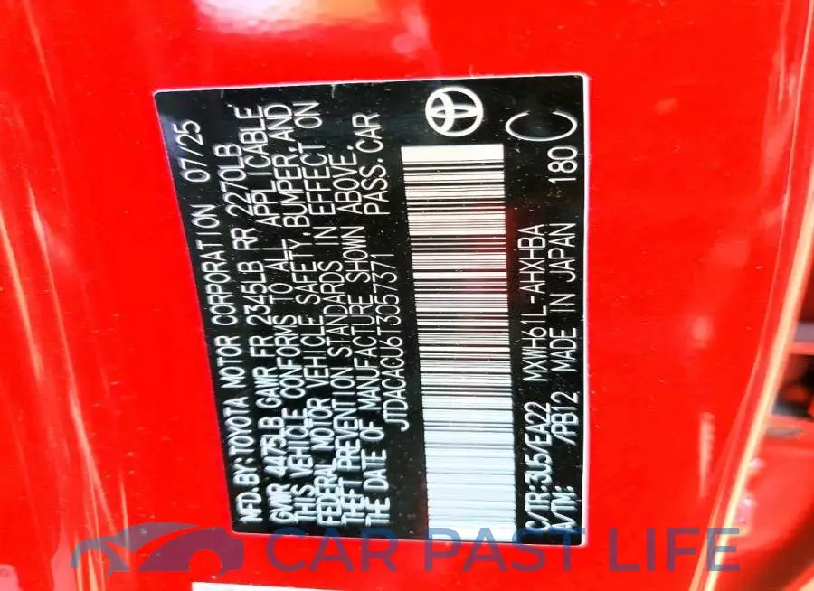 JTDACACU6T3057371# 12