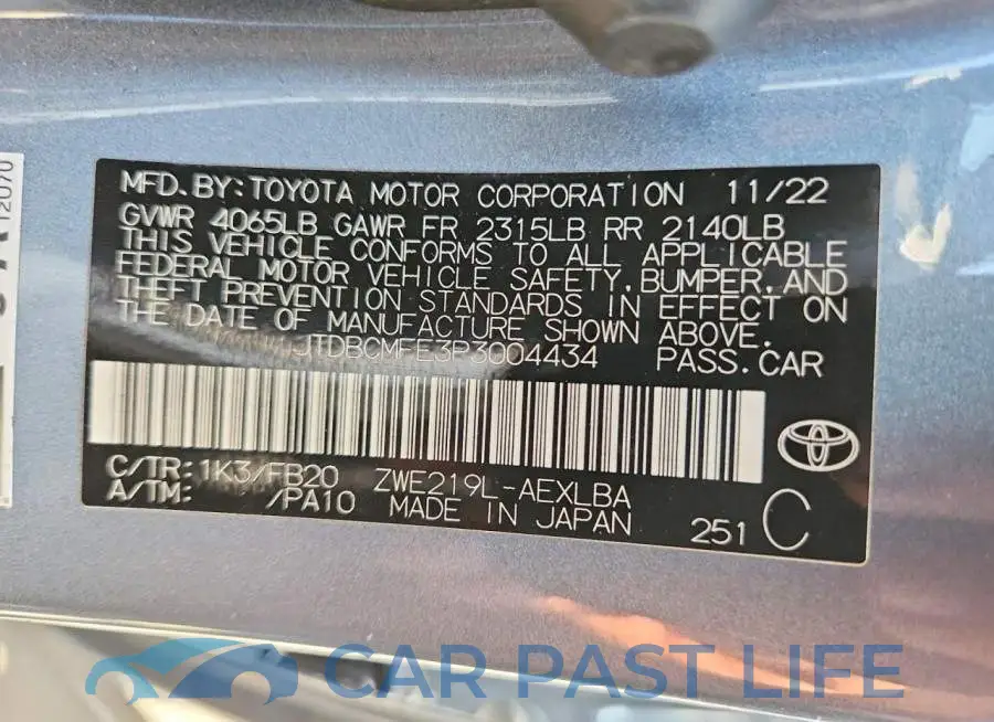 JTDBCMFE3P3004434# 13