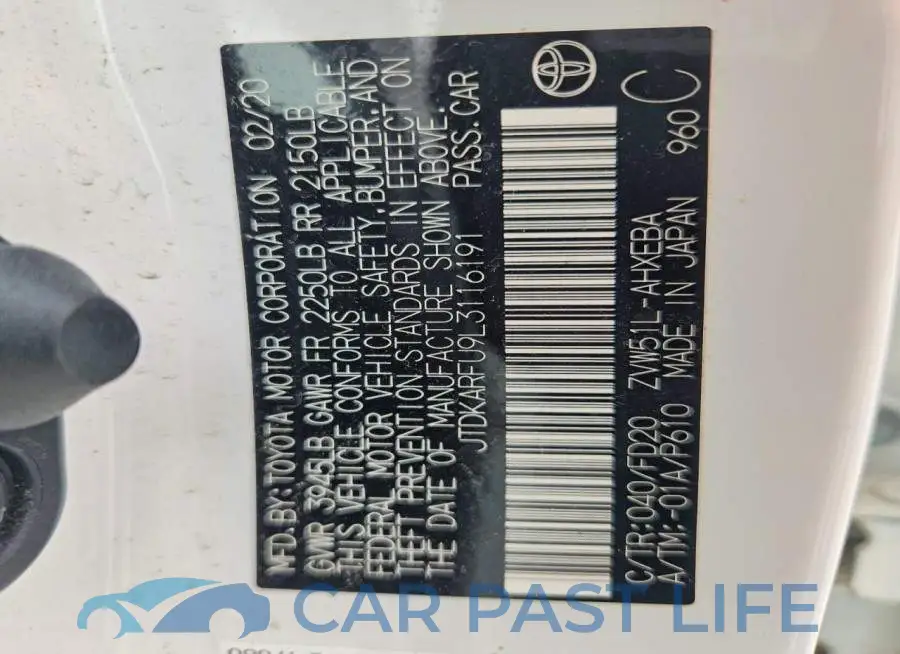 JTDKARFU9L3116191# 13
