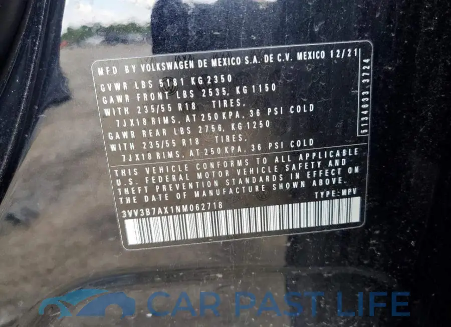 3VV3B7AX1NM062718# 13