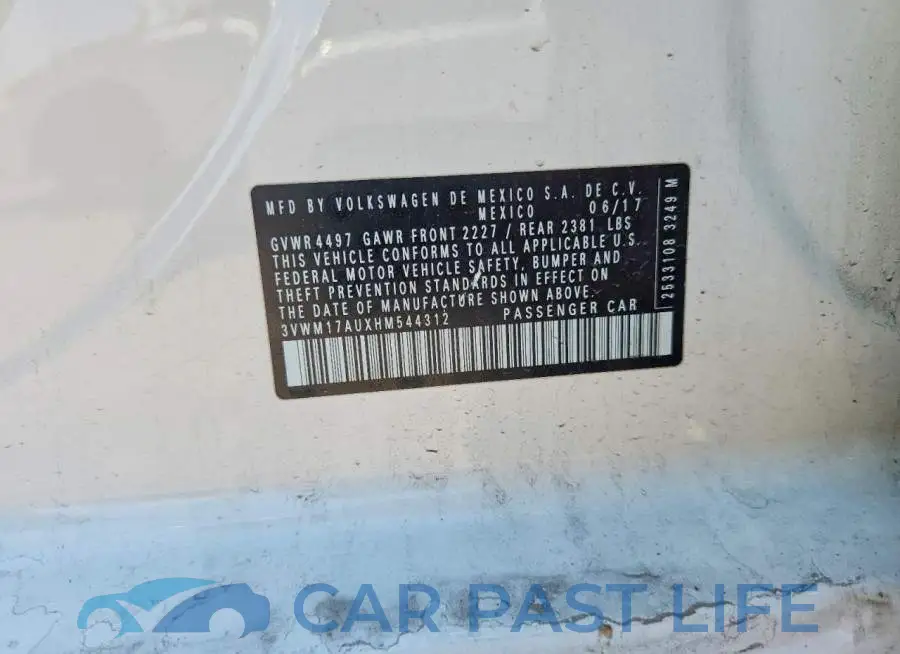 3VWM17AUXHM544312# 12
