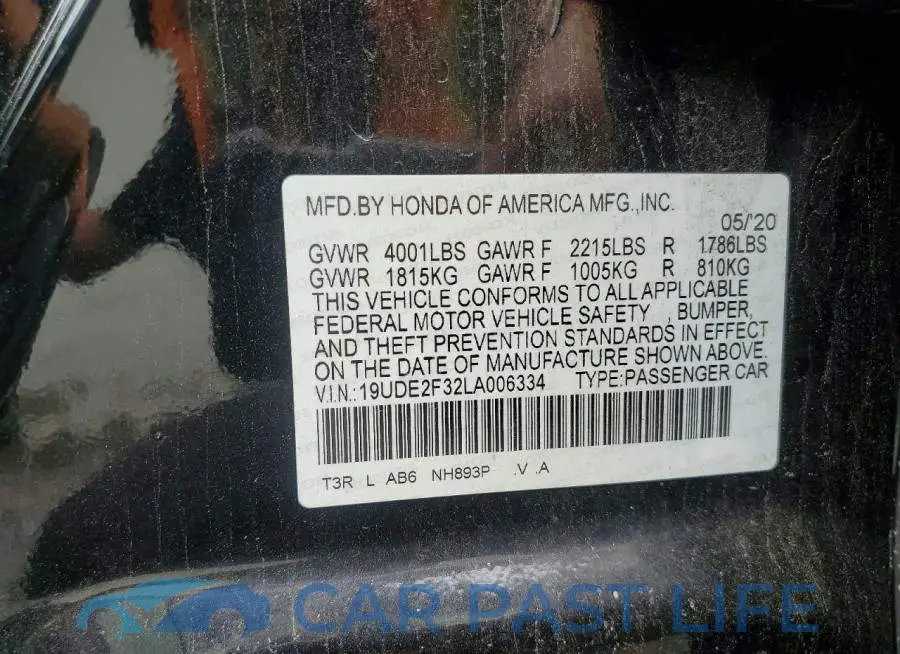 19UDE2F32LA006334# 12