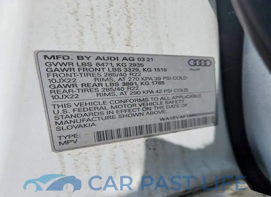 WA1EVAF18MD032443# 13