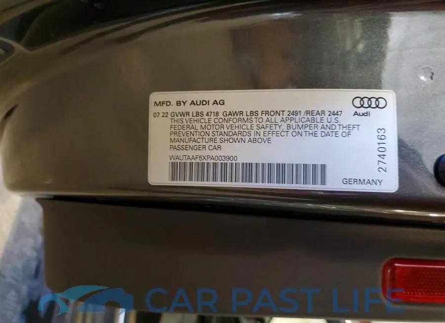 WAUTAAF5XPA003900# 13