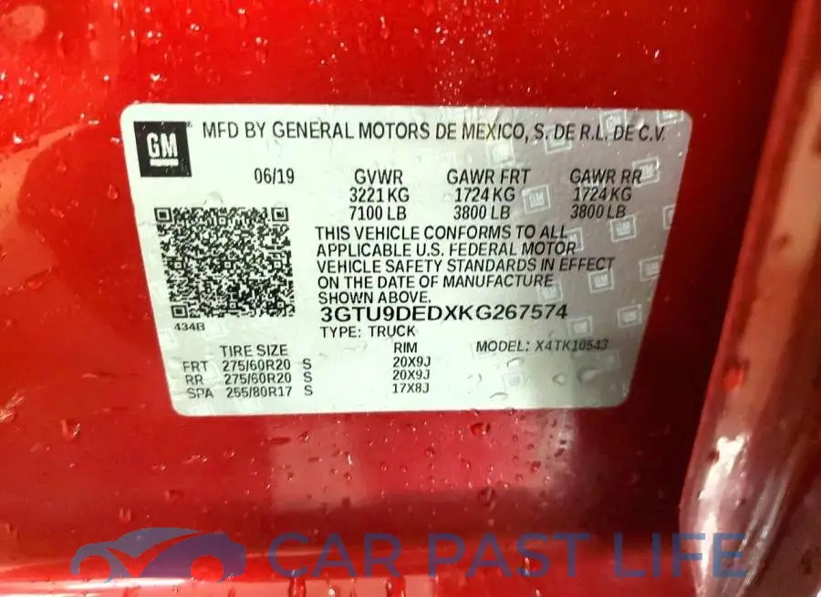 3GTU9DEDXKG267574# 12