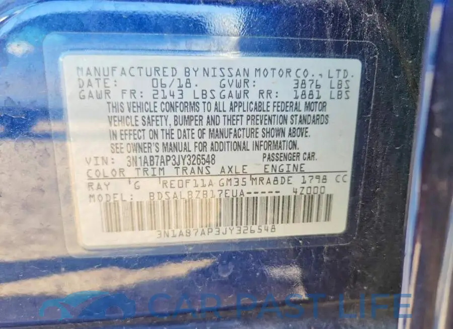 3N1AB7AP3JY326548# 12