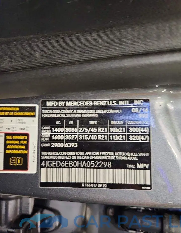 4JGED6EB0HA052298# 13