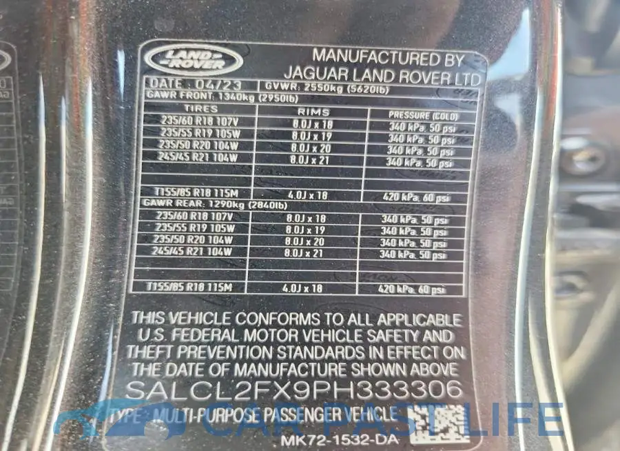 SALCL2FX9PH333306# 13