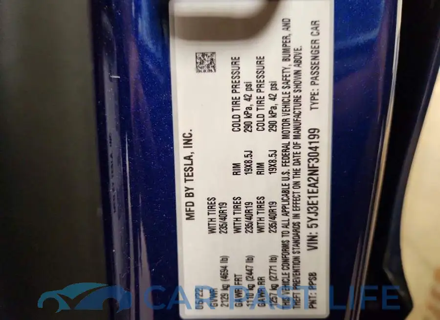 5YJ3E1EA2NF304199# 12