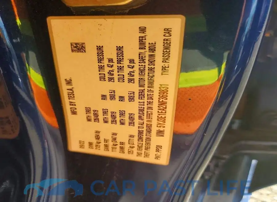 5YJ3E1EA2NF369831# 12