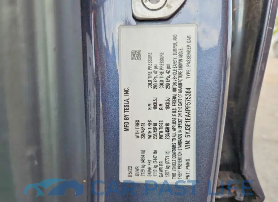 5YJ3E1EA4PF575364# 12
