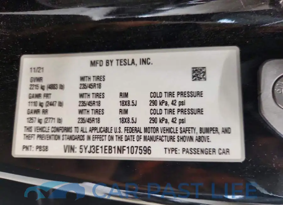 5YJ3E1EB1NF107596# 13