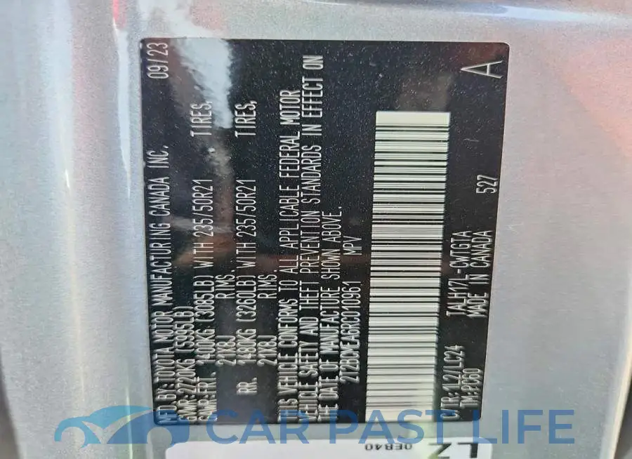 2T2BCMEA6RC010961# 13