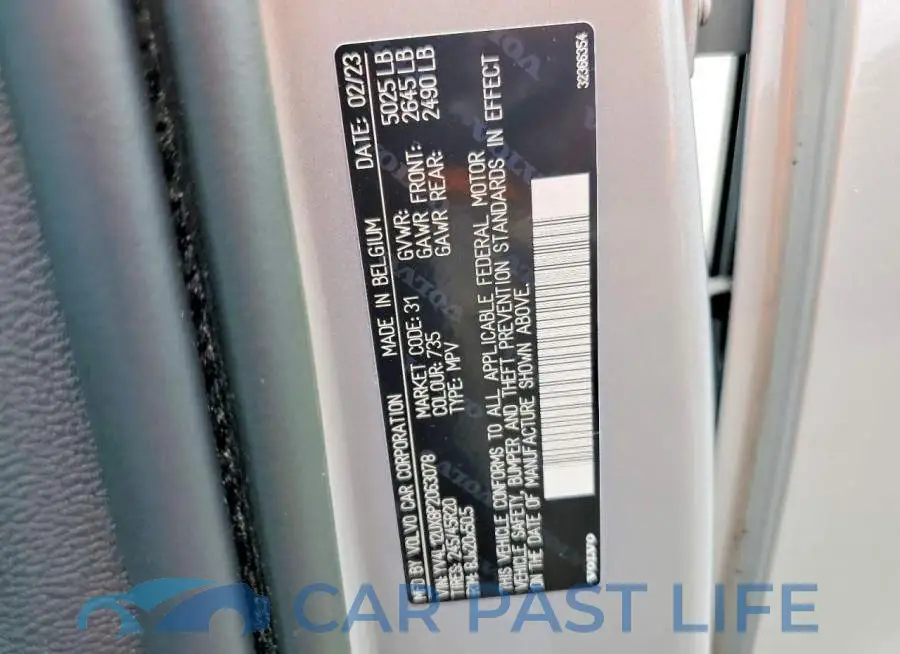 YV4L12UX8P2063078# 13