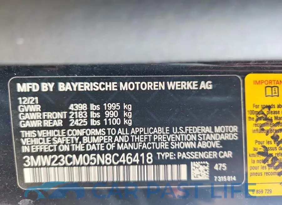 3MW23CM05N8C46418# 12