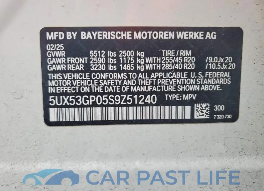 5UX53GP05S9Z51240# 14