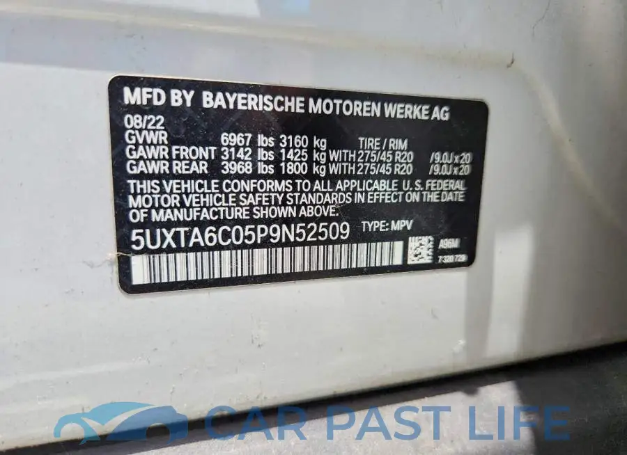 5UXTA6C05P9N52509# 13