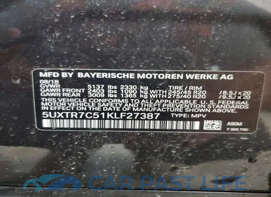 5UXTR7C51KLF27387# 13