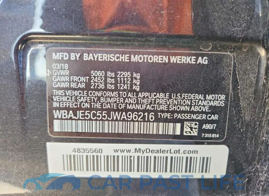 WBAJE5C55JWA96216# 12