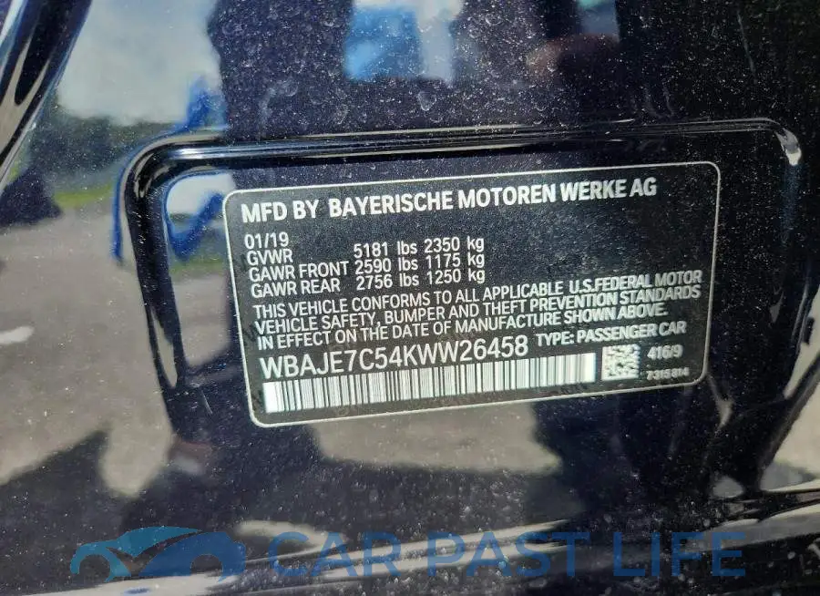 WBAJE7C54KWW26458# 12