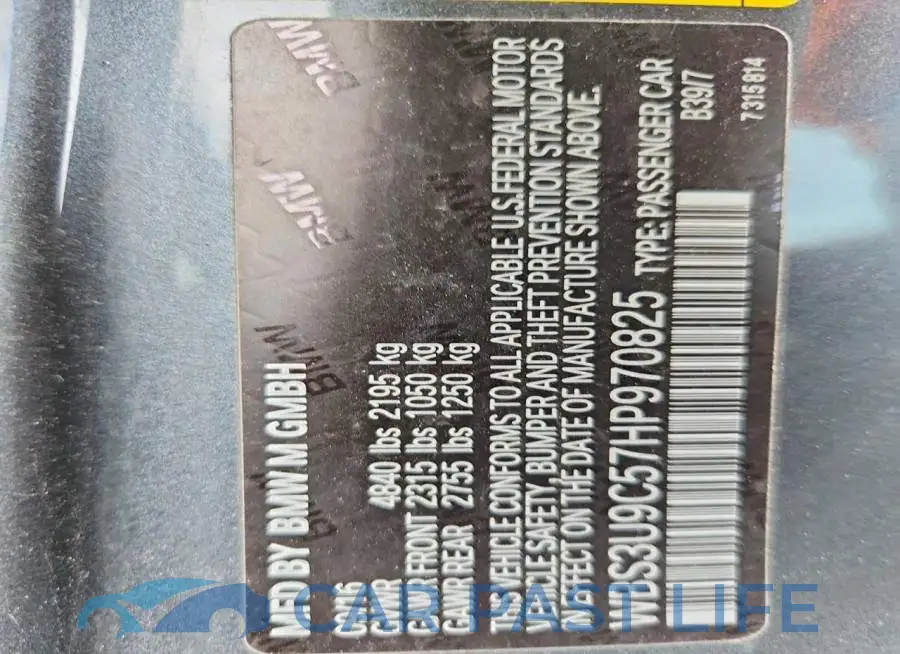 WBS3U9C57HP970825# 12