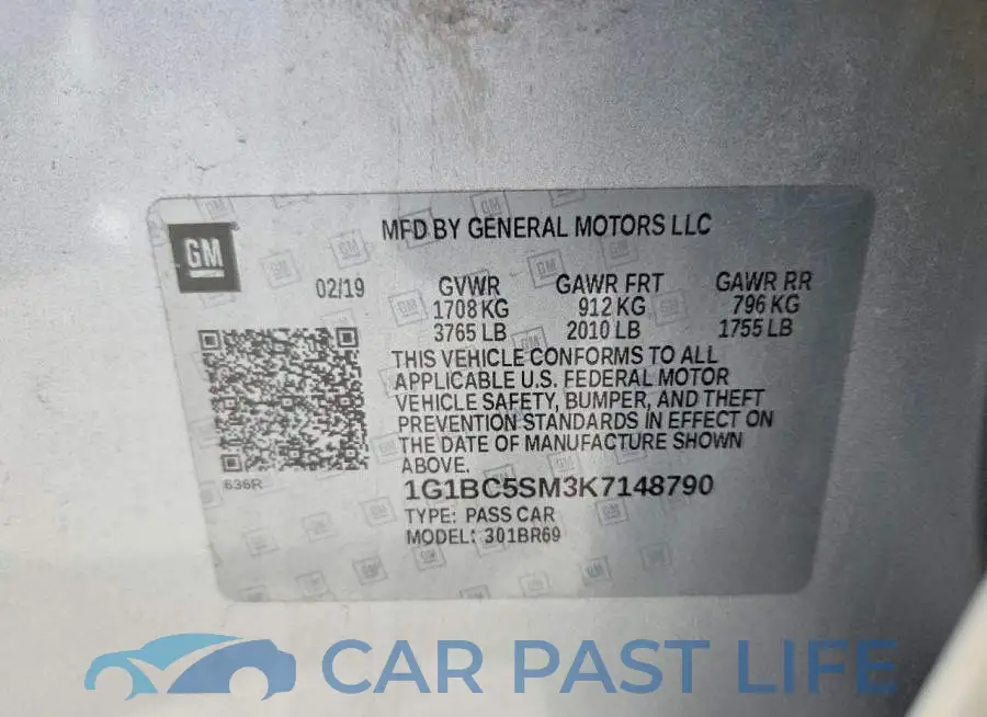 1G1BC5SM3K7148790# 12