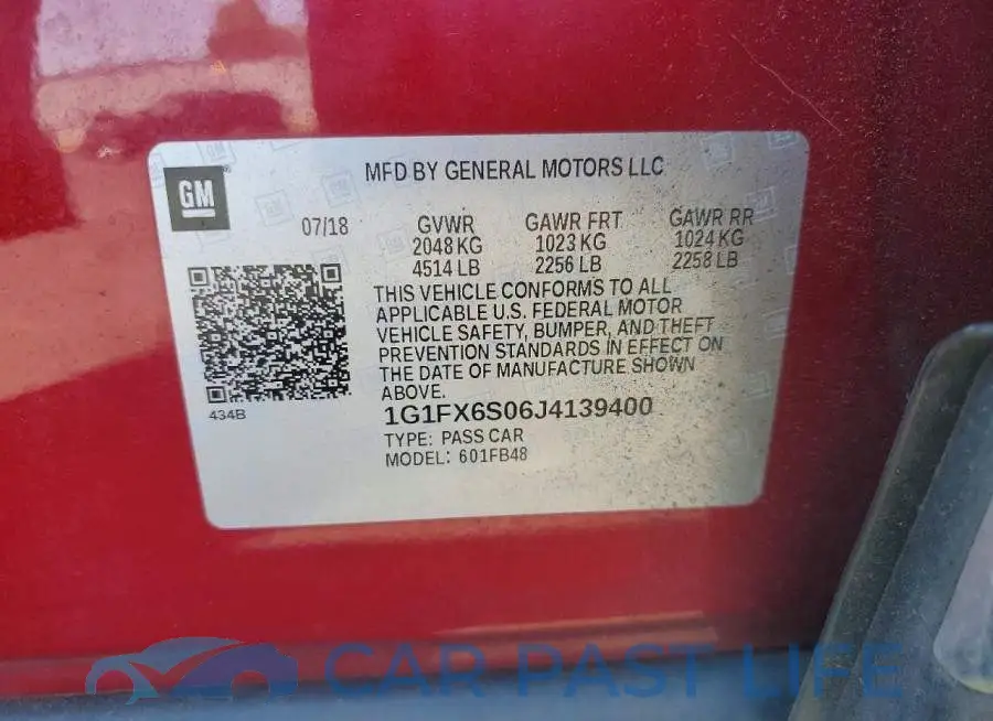 1G1FX6S06J4139400# 12