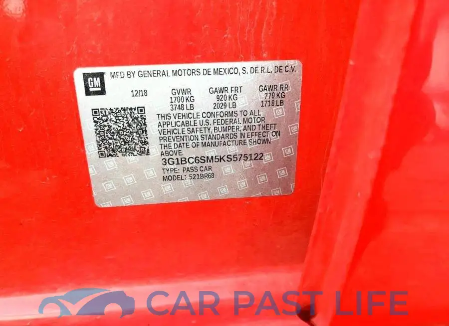 3G1BC6SM5KS575122# 12