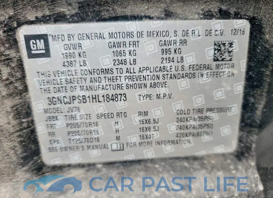 3GNCJPSB1HL184873# 13