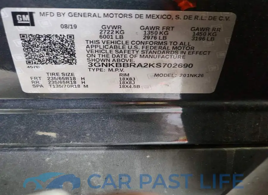 3GNKBBRA2KS702690# 12