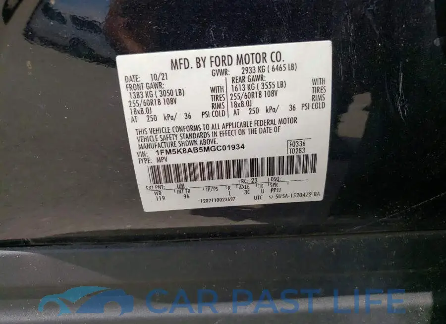 1FM5K8AB5MGC01934# 13