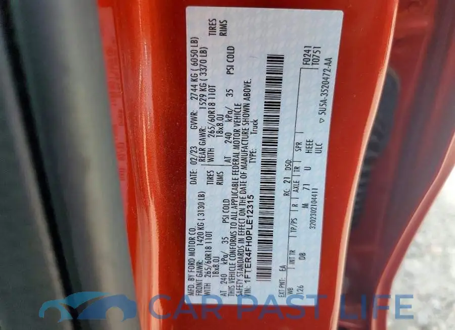 1FTER4FH0PLE12315# 12