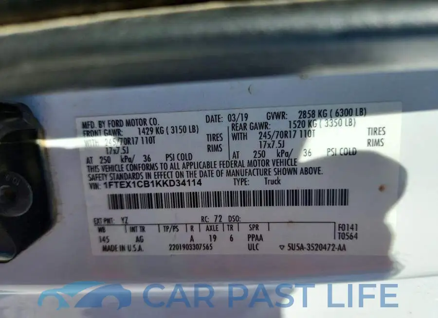 1FTEX1CB1KKD34114# 12
