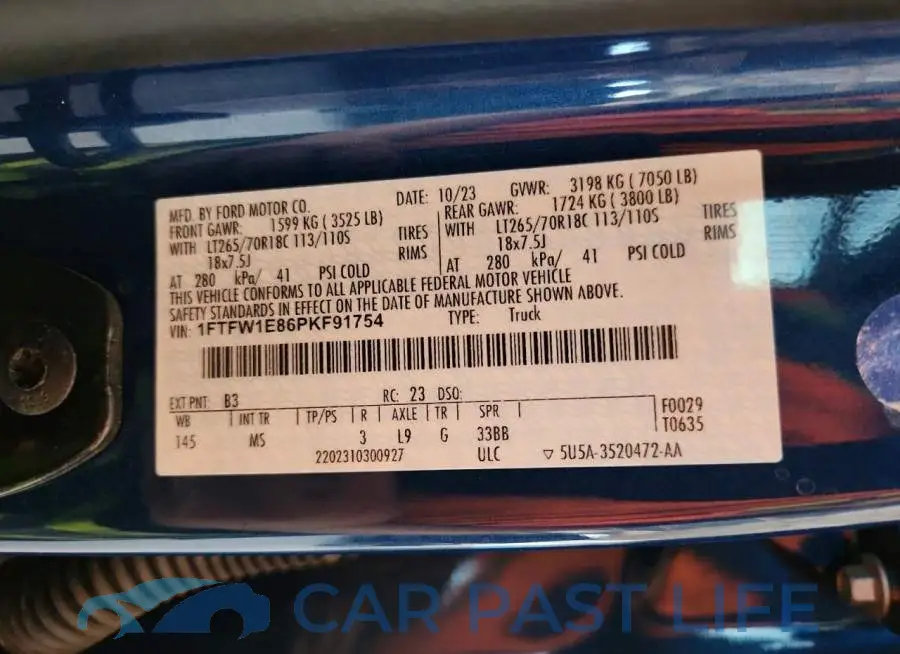 1FTFW1E86PKF91754# 12