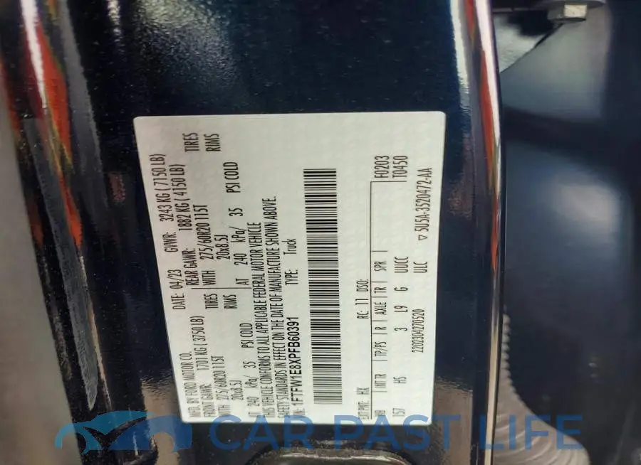 1FTFW1E8XPFB60391# 12
