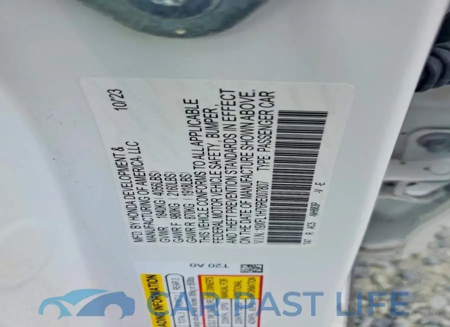 19XFL1H76RE007807# 12
