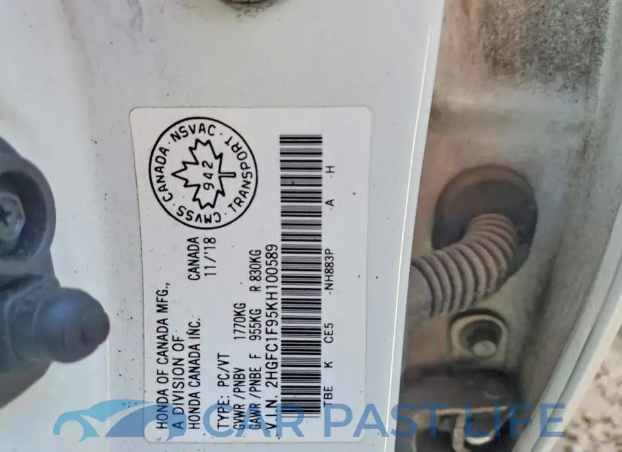 2HGFC1F95KH100589# 12