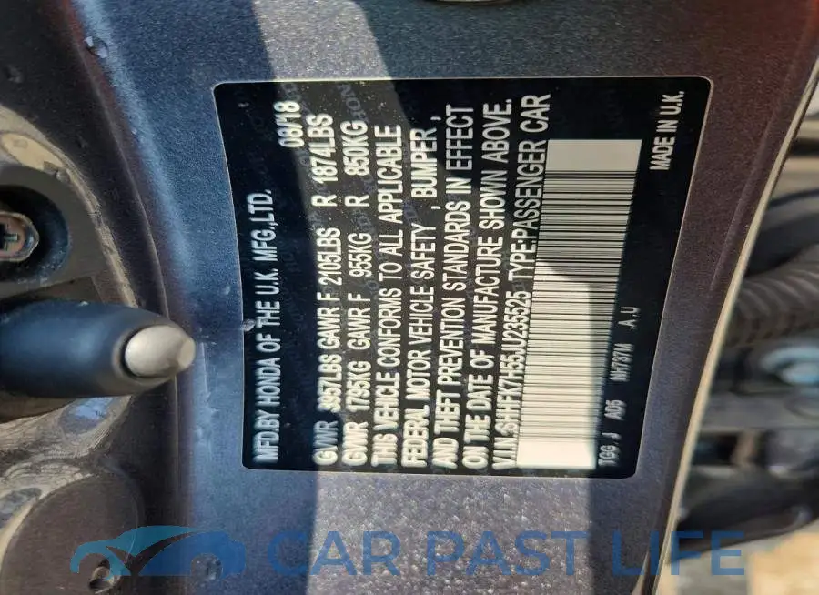 SHHFK7H55JU235525# 12
