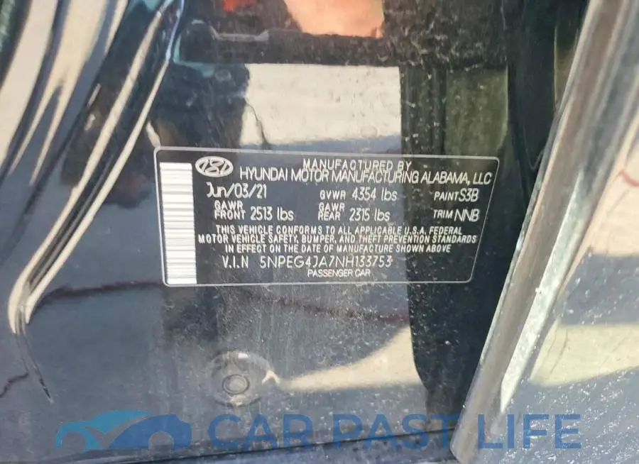 5NPEG4JA7NH133753# 12