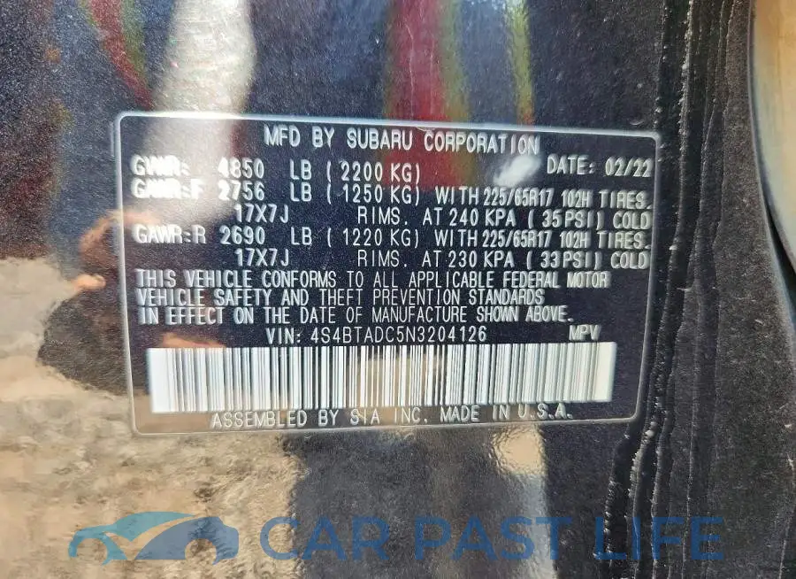 4S4BTADC5N3204126# 12