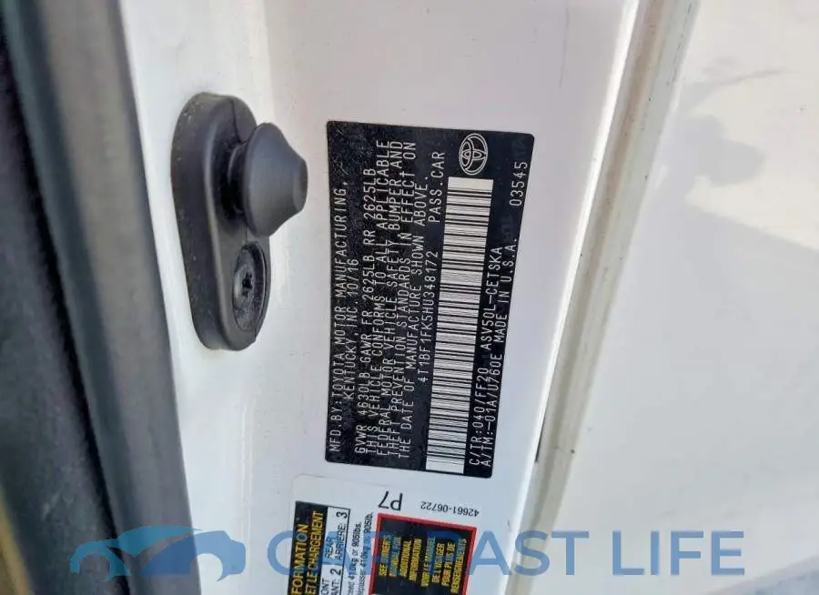 4T1BF1FK5HU348172# 12