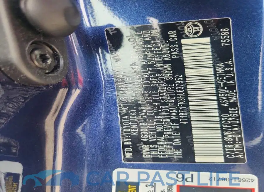 4T1BF1FK8HU637952# 12
