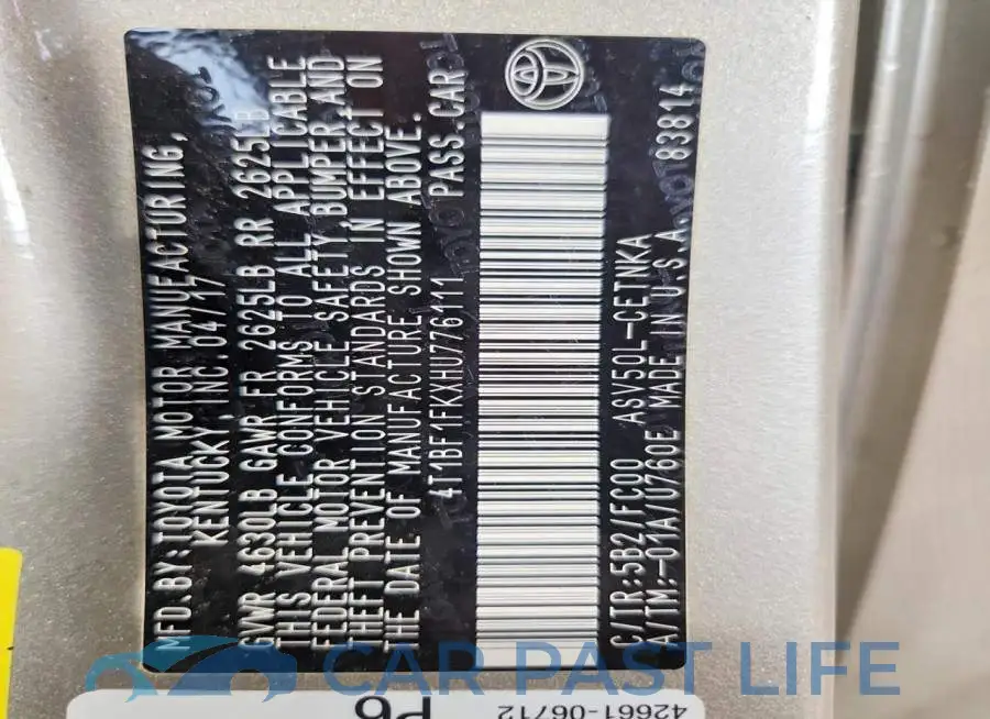 4T1BF1FKXHU776111# 12